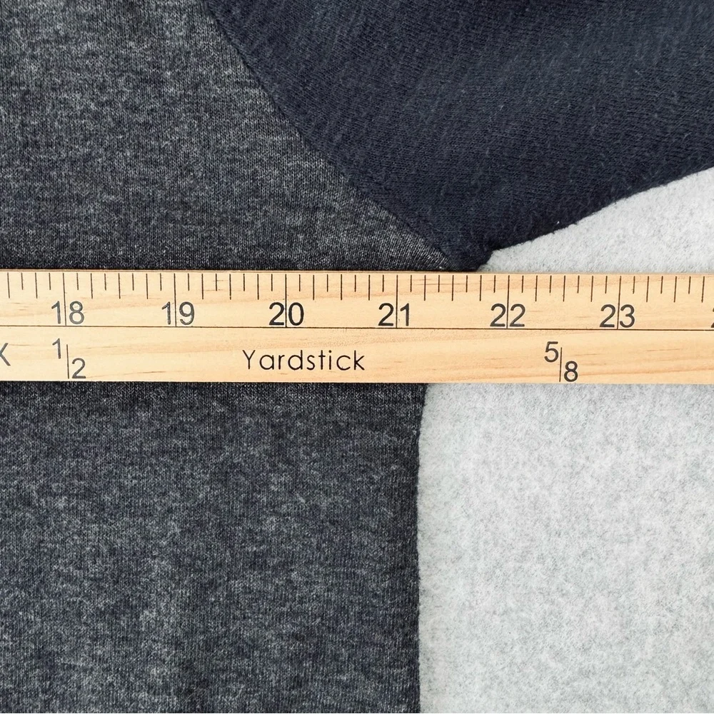 Vince Pullover Hoodie Mens Large Gray Navy Blue Double Knit Long Sleeve Pocket - Picture 15 of 15